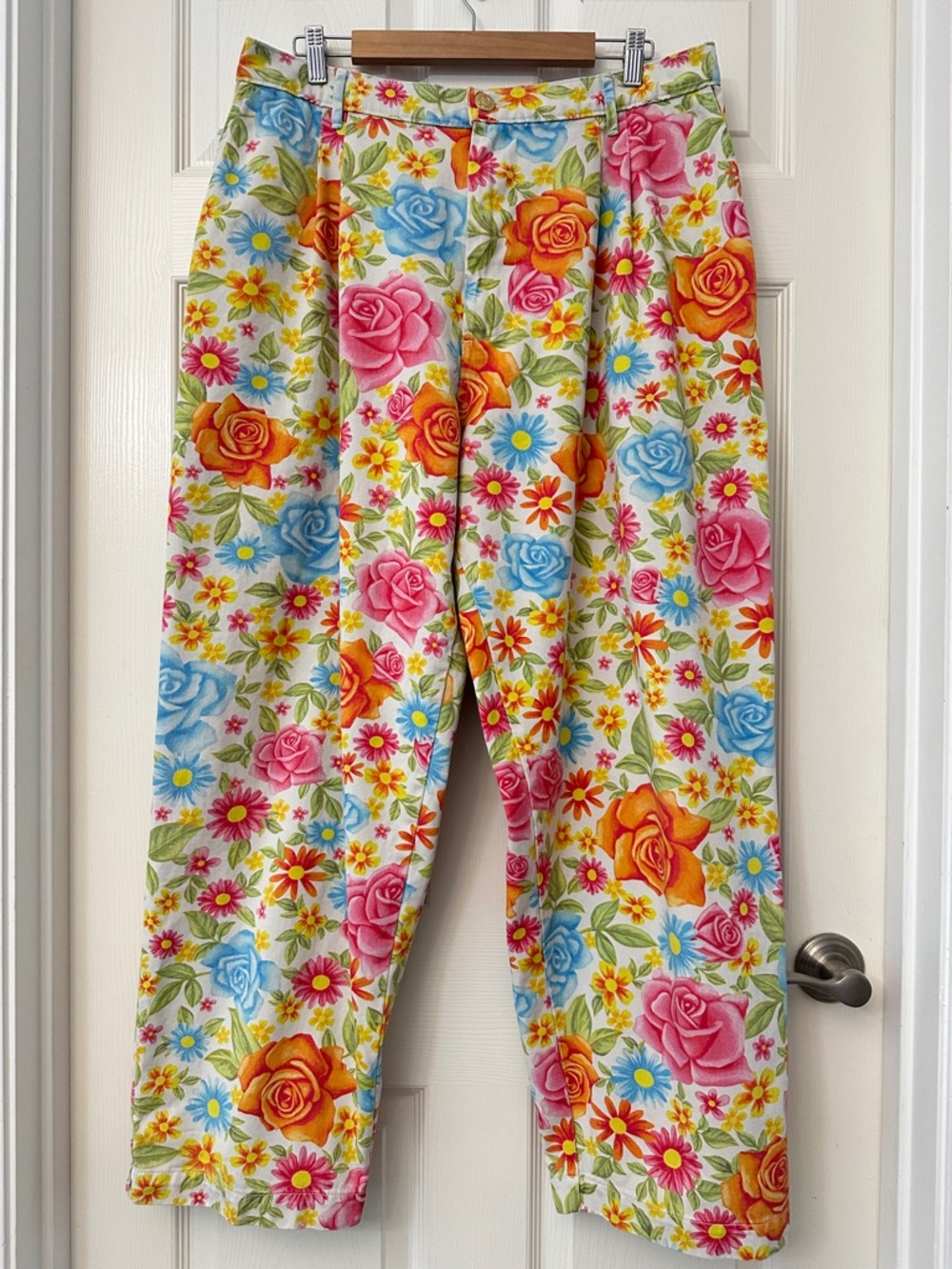 Big Bud Press Trousers Vintage Wallpaper Floral Print Pants Women’s Size XL - Picture 2 of 11
